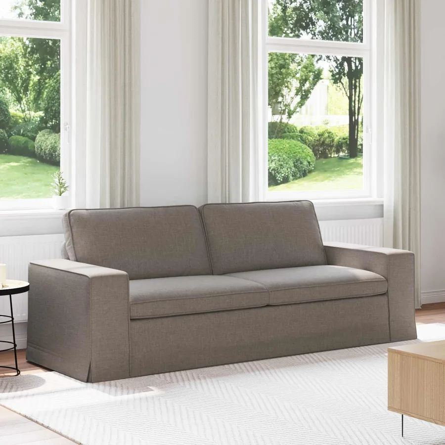 Canapé Taupe 222 x 80 x 82 cm tissu