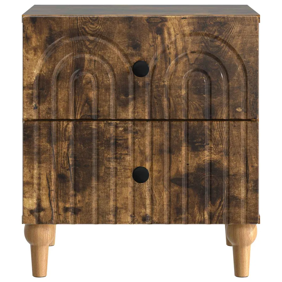 Cabinet de chevet avec tiroir Chêne fumé 43 x 34,5 x 48 cm - 5