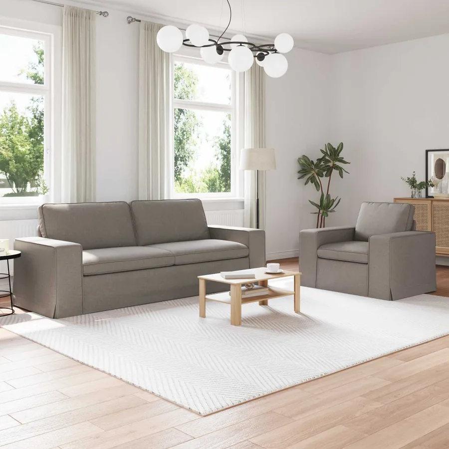 Ensemble de Canapés 2 pcs Taupe 222 x 80 x 82 cm tissu