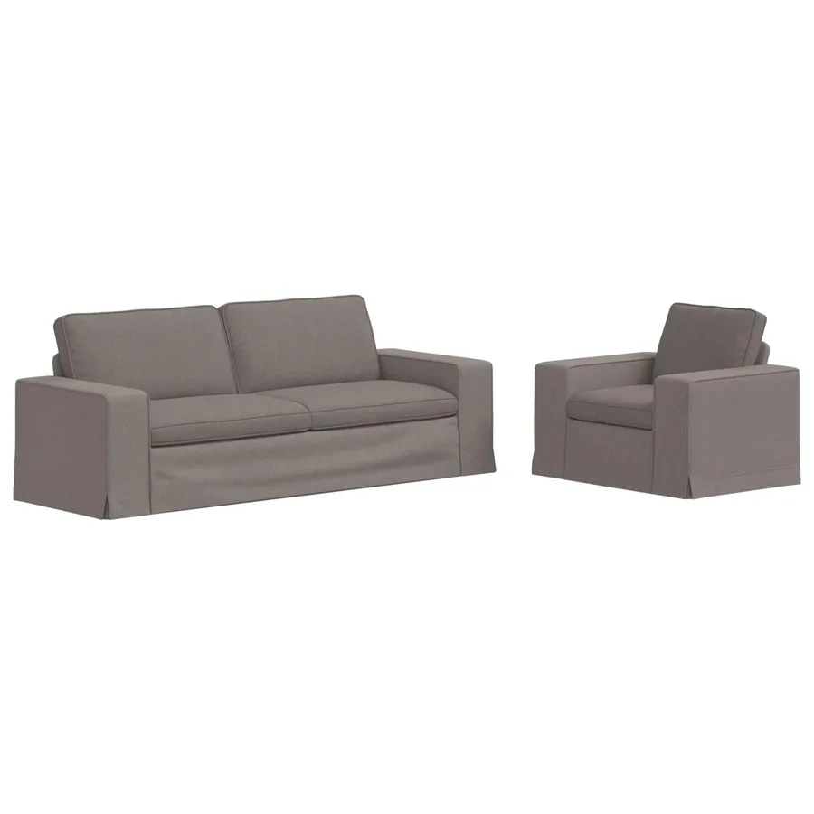 Ensemble de Canapés 2 pcs Taupe 222 x 80 x 82 cm tissu - 2