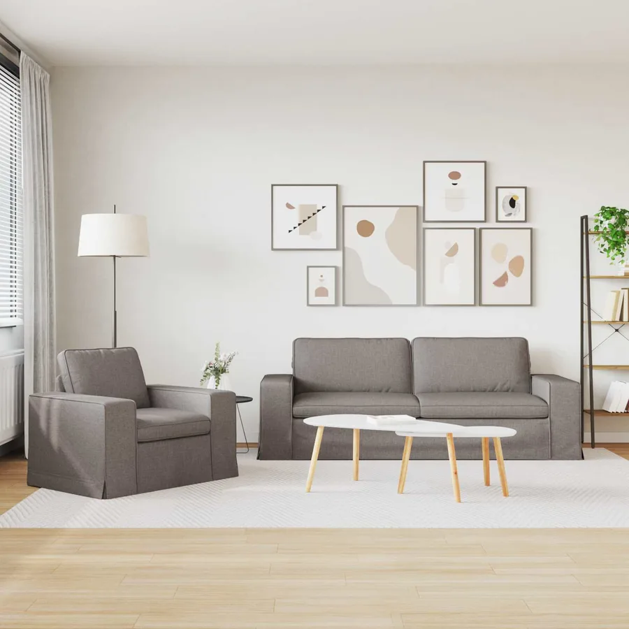 Ensemble de Canapés 2 pcs Taupe 222 x 80 x 82 cm tissu - 3