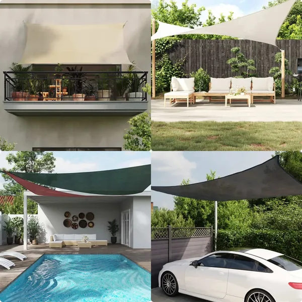 Parasol en PEHD rectangulaire 4 x 6 m Beige