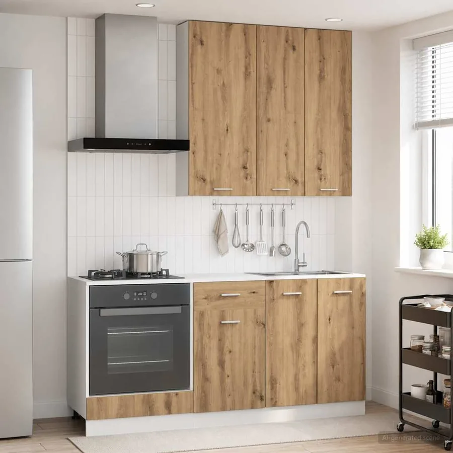 Unité de cuisine LYON 5 pcs Chêne artisanal Bois d'ingénierie