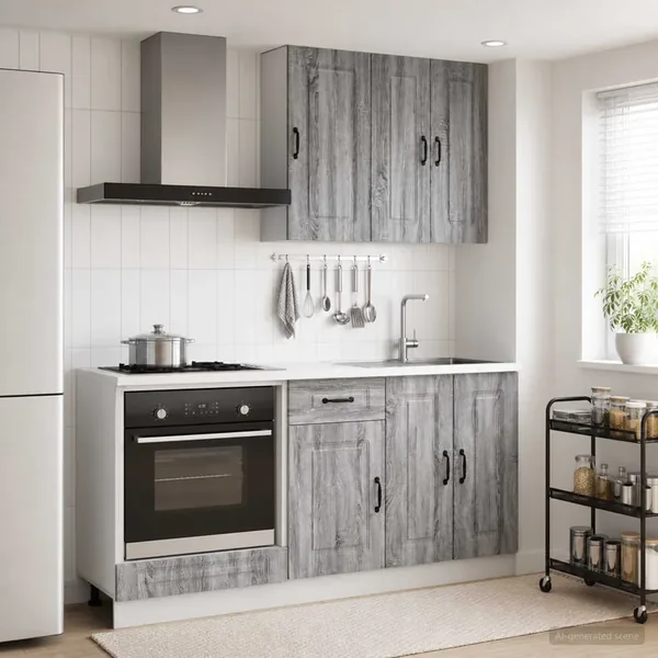 Unité de cuisine KALMAR 5 pcs Sonoma gris Bois d'ingénierie