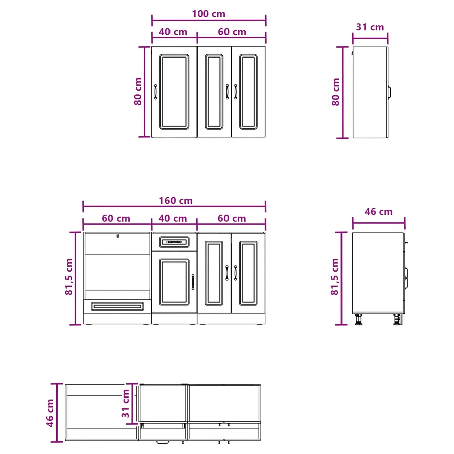 Unité de cuisine KALMAR 5 pcs Sonoma gris Bois d'ingénierie - 7