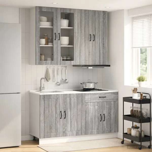 Unité de cuisine LUCCA 4 pcs Sonoma gris Bois d'ingénierie