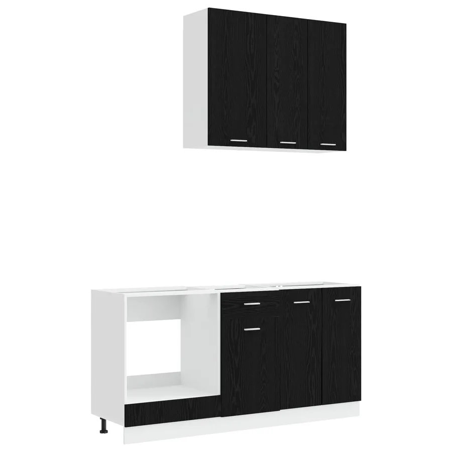 Unité de cuisine LYON 5 pcs Chêne noir Bois d'ingénierie - 2