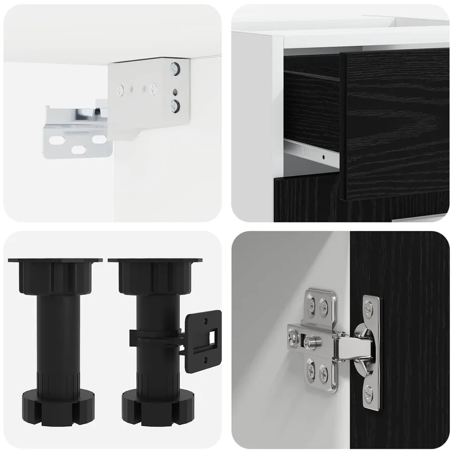 Unité de cuisine LYON 5 pcs Chêne noir Bois d'ingénierie - 4