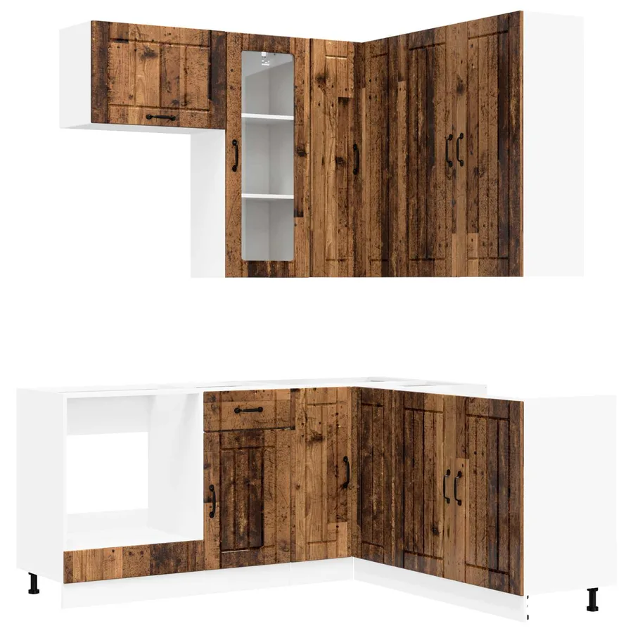 Unité de cuisine LUCCA 8 pcs Bois ancien Bois d'ingénierie - 2
