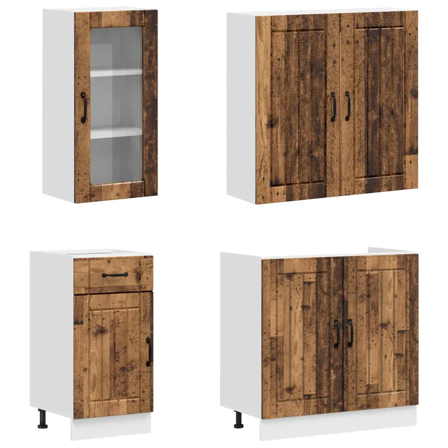 Unité de cuisine LUCCA 8 pcs Bois ancien Bois d'ingénierie - 3