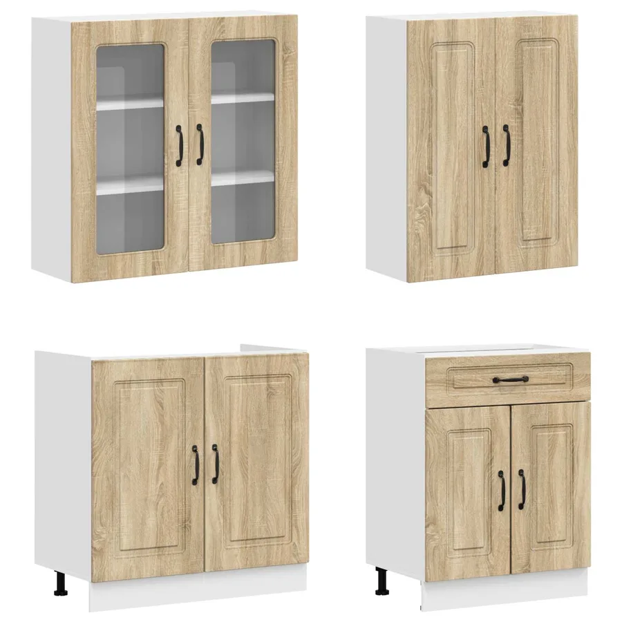 Unité de cuisine KALMAR 4 pcs Chêne Sonoma Bois d'ingénierie - 3
