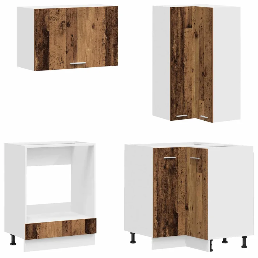 Unité de cuisine LYON 8 pcs Bois ancien Bois d'ingénierie - 4