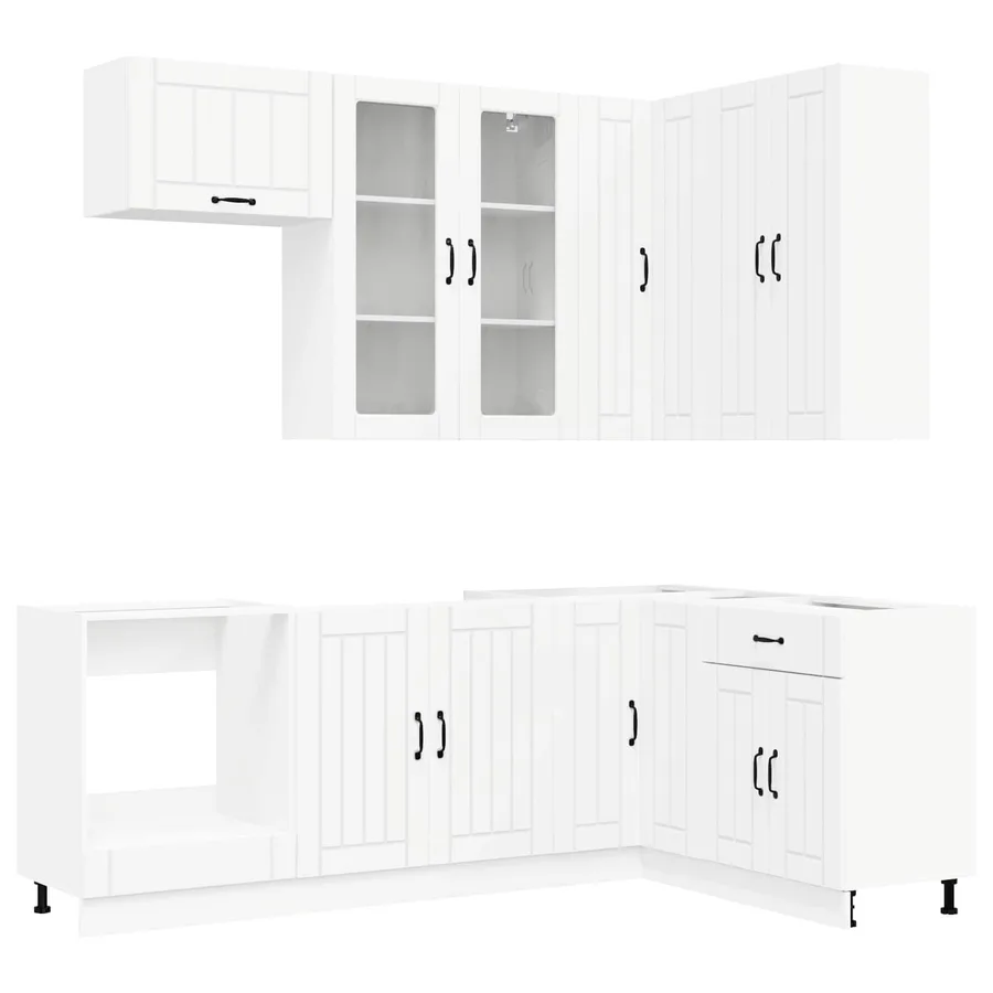 Unité de cuisine LUCCA 8 pcs Blanc Bois d'ingénierie - 2