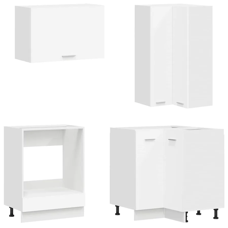 Unité de cuisine LYON 8 pcs Blanc Bois d'ingénierie - 4