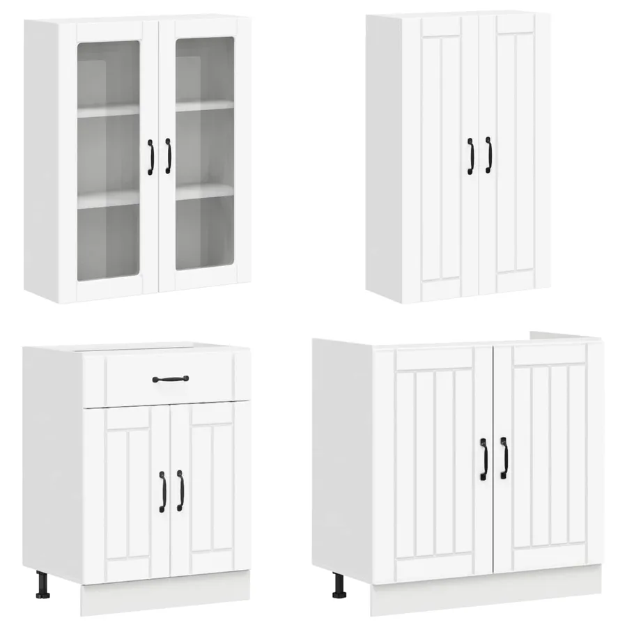 Unité de cuisine LUCCA 4 pcs Blanc Bois d'ingénierie - 3