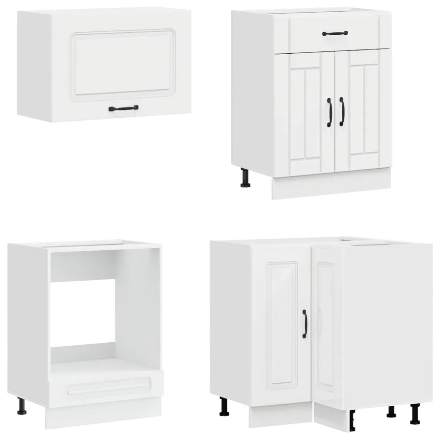 Unité de cuisine KALMAR 8 pcs Blanc brillant Bois d'ingénierie - 4