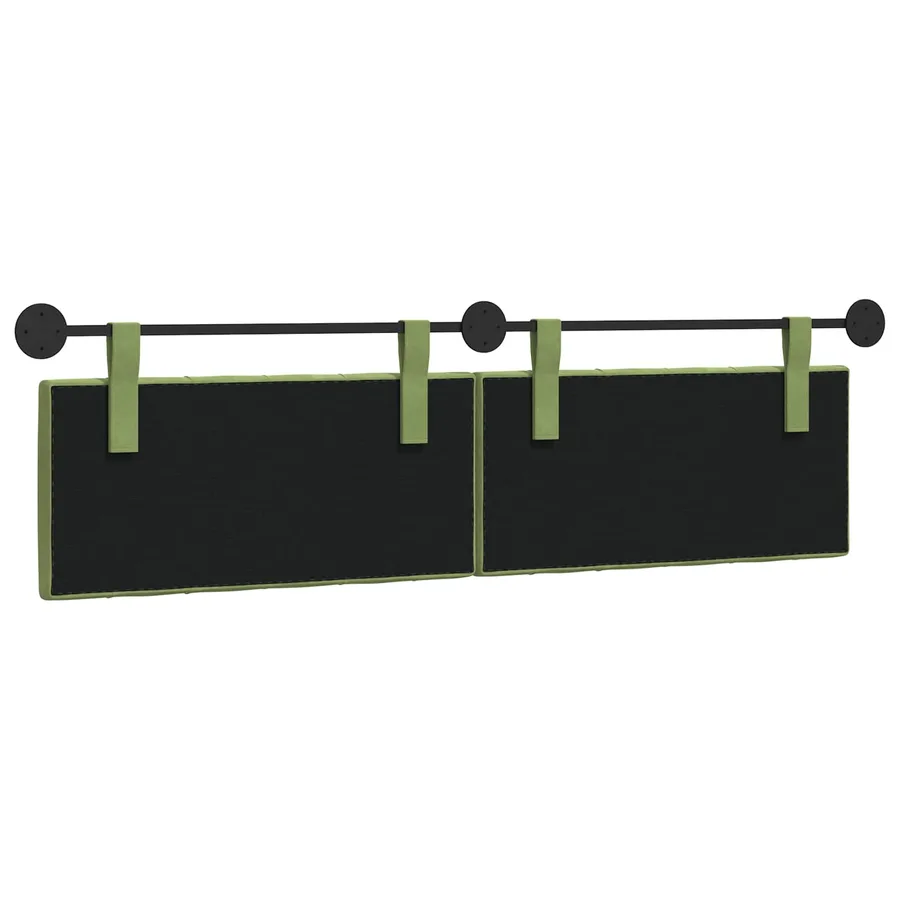 Tête de lit suspendue Avec lumière LED Vert clair Velours - 7