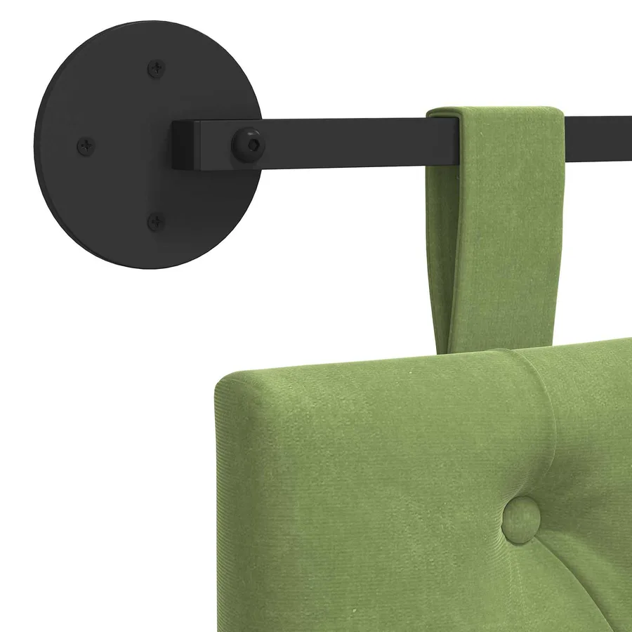 Tête de lit suspendue Avec lumière LED Vert clair Velours - 9