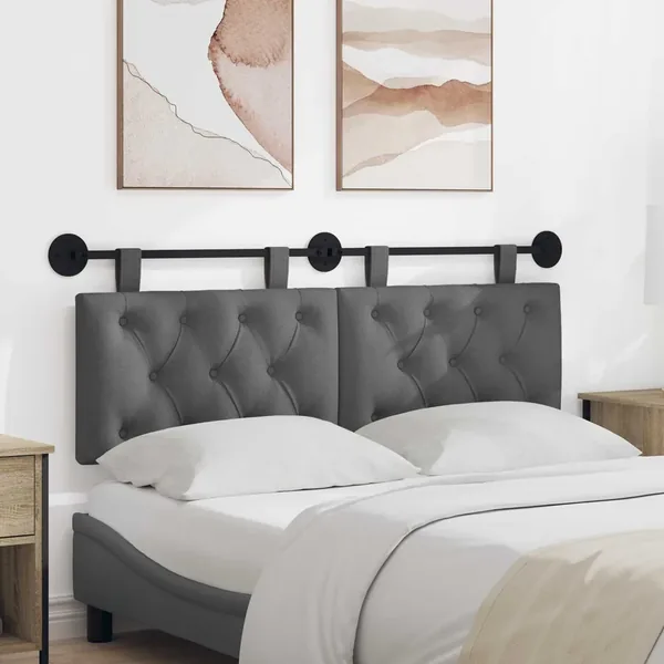 Tête de lit suspendue Gris foncé Tissu