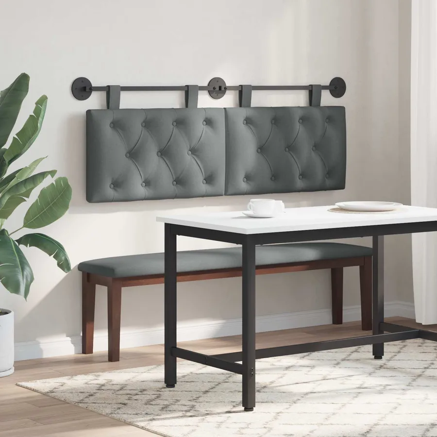 Tête de lit suspendue Gris foncé Tissu - 4