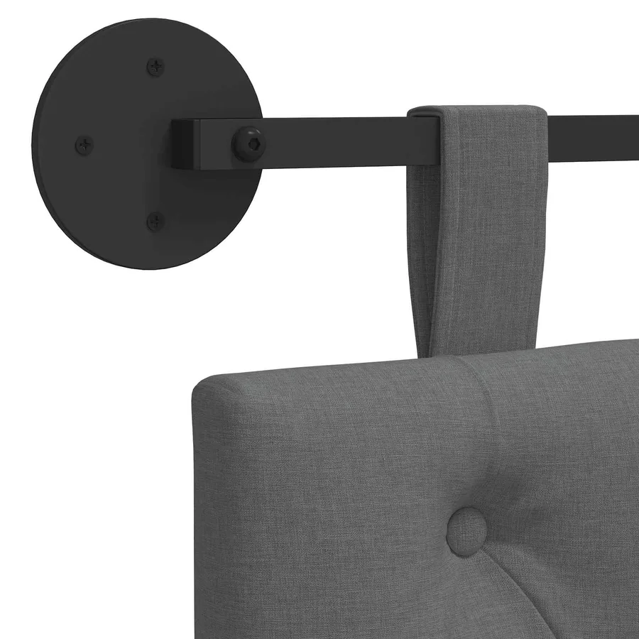 Tête de lit suspendue Gris foncé Tissu - 9