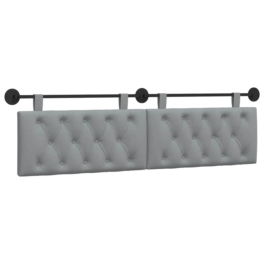 Tête de lit suspendue Gris clair Tissu - 2