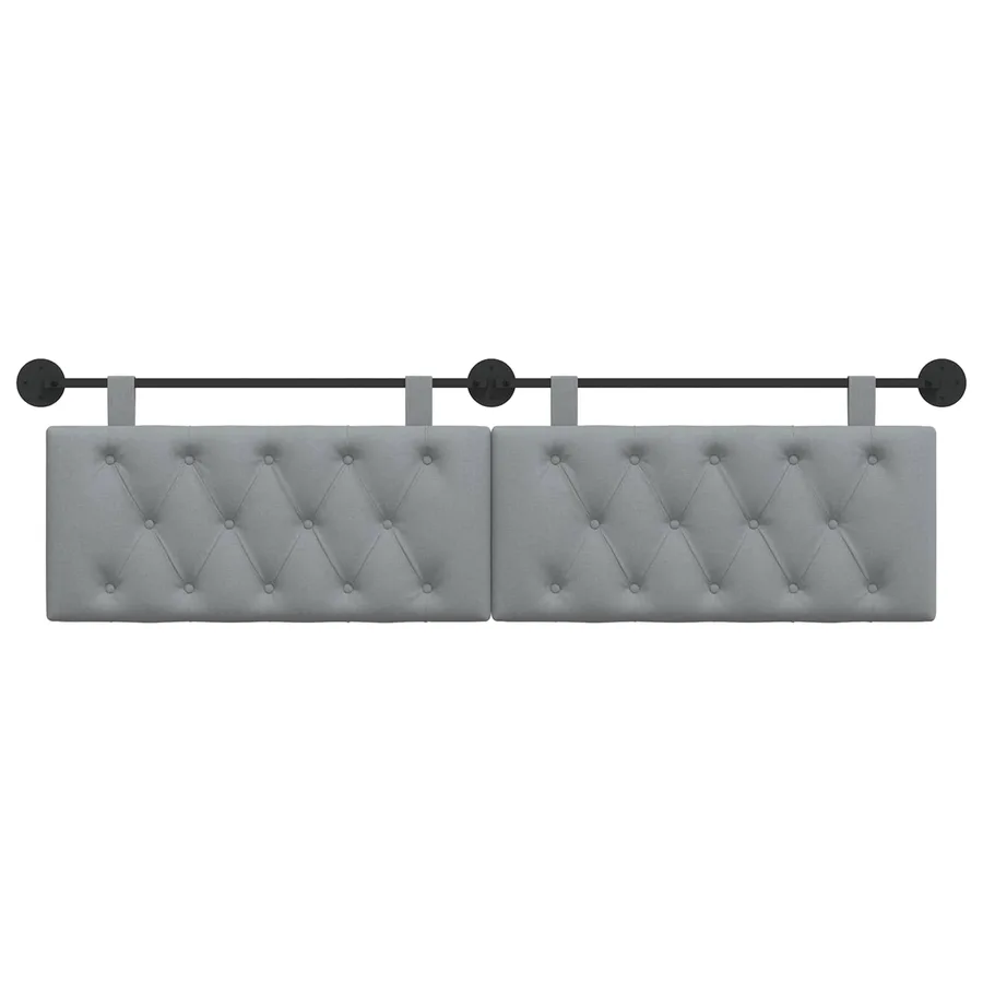 Tête de lit suspendue Gris clair Tissu - 5