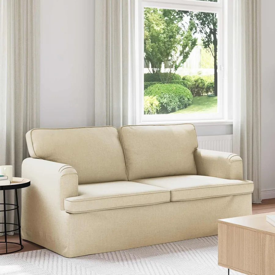 Canapé Crème 162 x 80 x 85 cm tissu