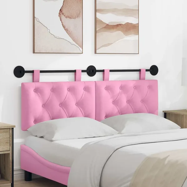 Tête de lit suspendue Rose Tissu