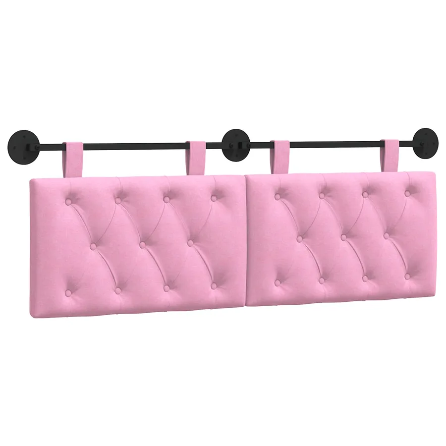 Tête de lit suspendue Rose Tissu - 2