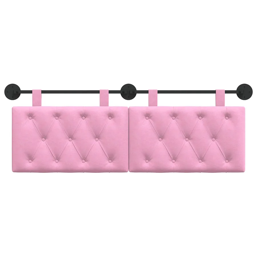 Tête de lit suspendue Rose Tissu - 5