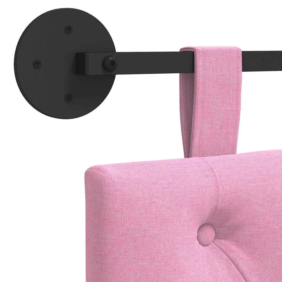 Tête de lit suspendue Rose Tissu - 9