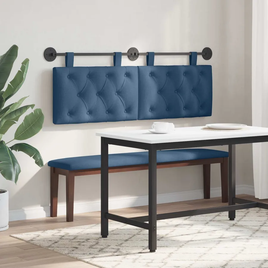 Tête de lit suspendue Bleu Tissu - 4