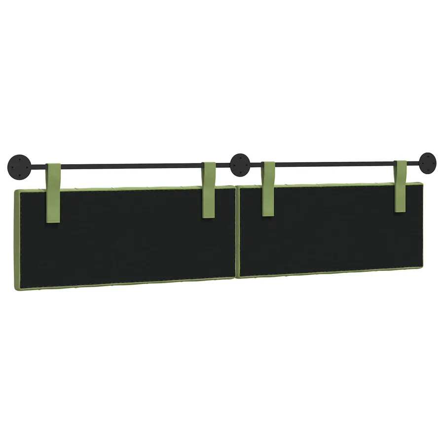 Tête de lit suspendue Avec lumière LED Vert clair Velours - 7