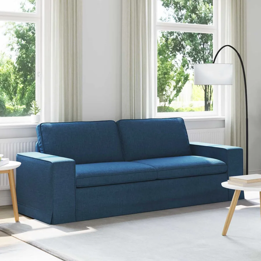 Canapé Bleu 222 x 80 x 82 cm tissu