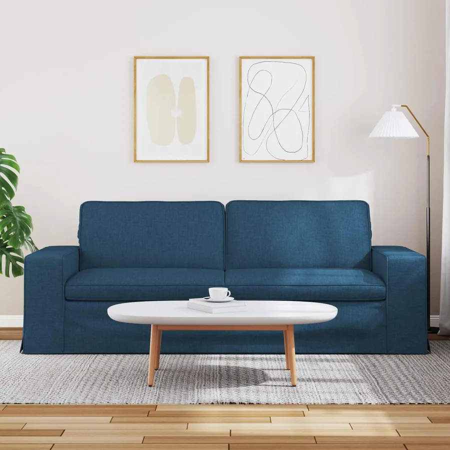 Canapé Bleu 222 x 80 x 82 cm tissu - 3