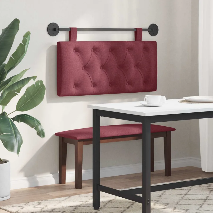 Tête de lit suspendue Bordeaux Tissu - 4