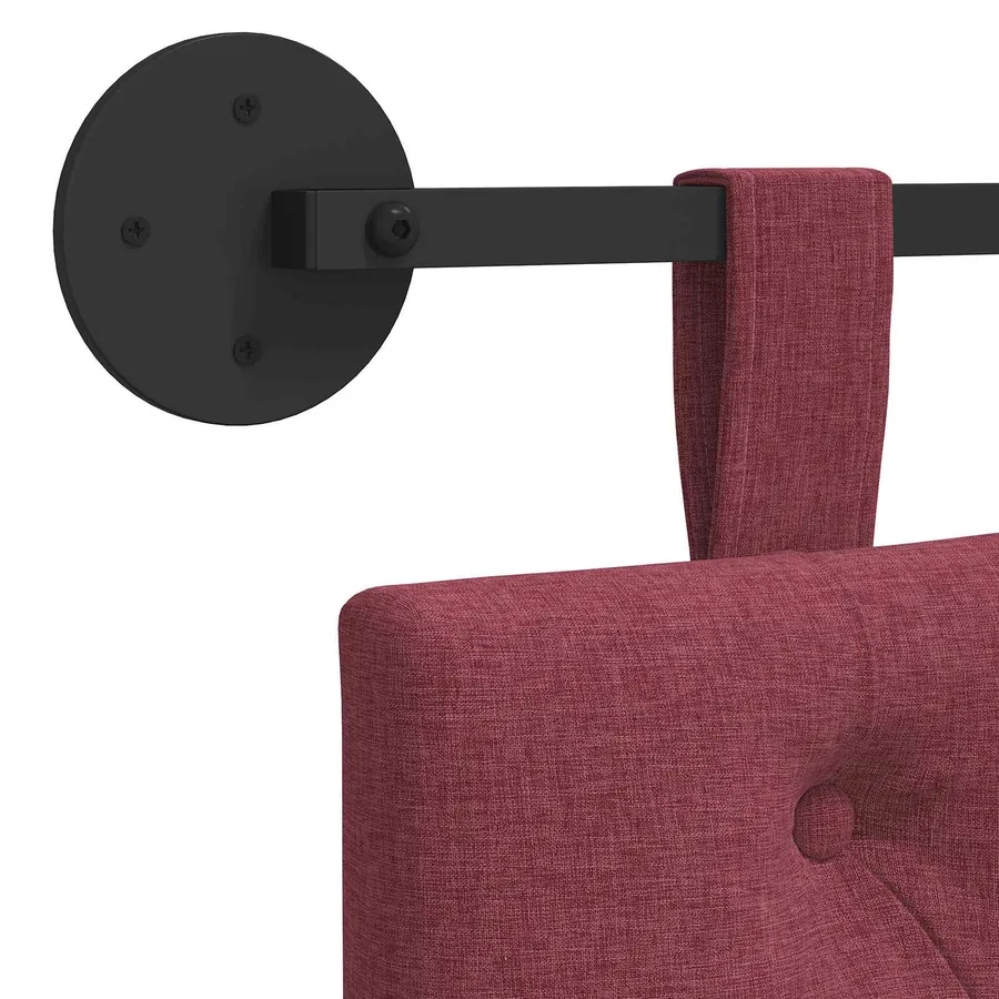 Tête de lit suspendue Bordeaux Tissu - 9