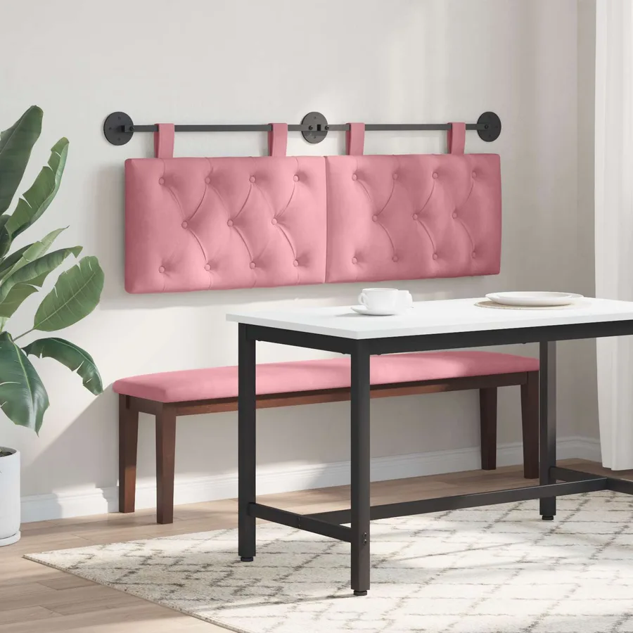 Tête de lit suspendue Avec lumière LED Rose Velours - 4