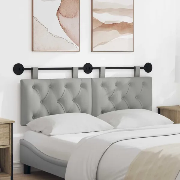Tête de lit suspendue Gris nuage Tissu