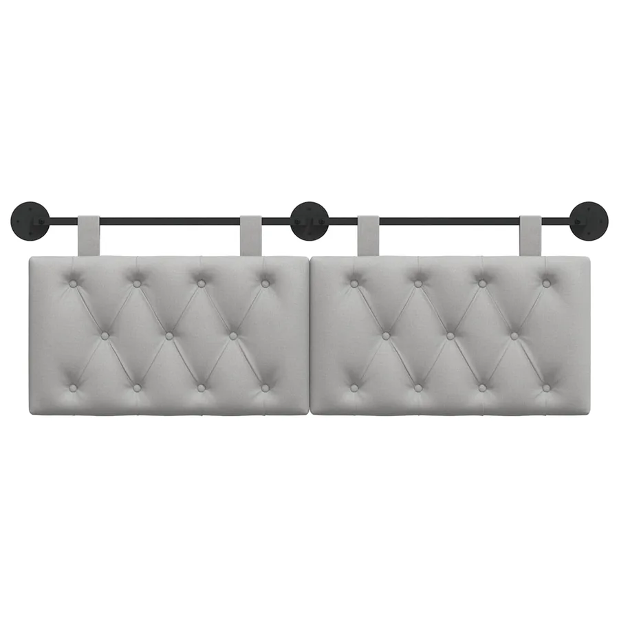 Tête de lit suspendue Gris nuage Tissu - 5
