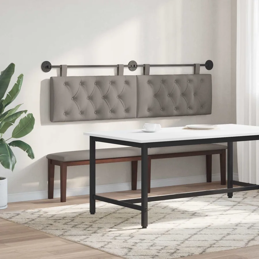Tête de lit suspendue Taupe Tissu - 4