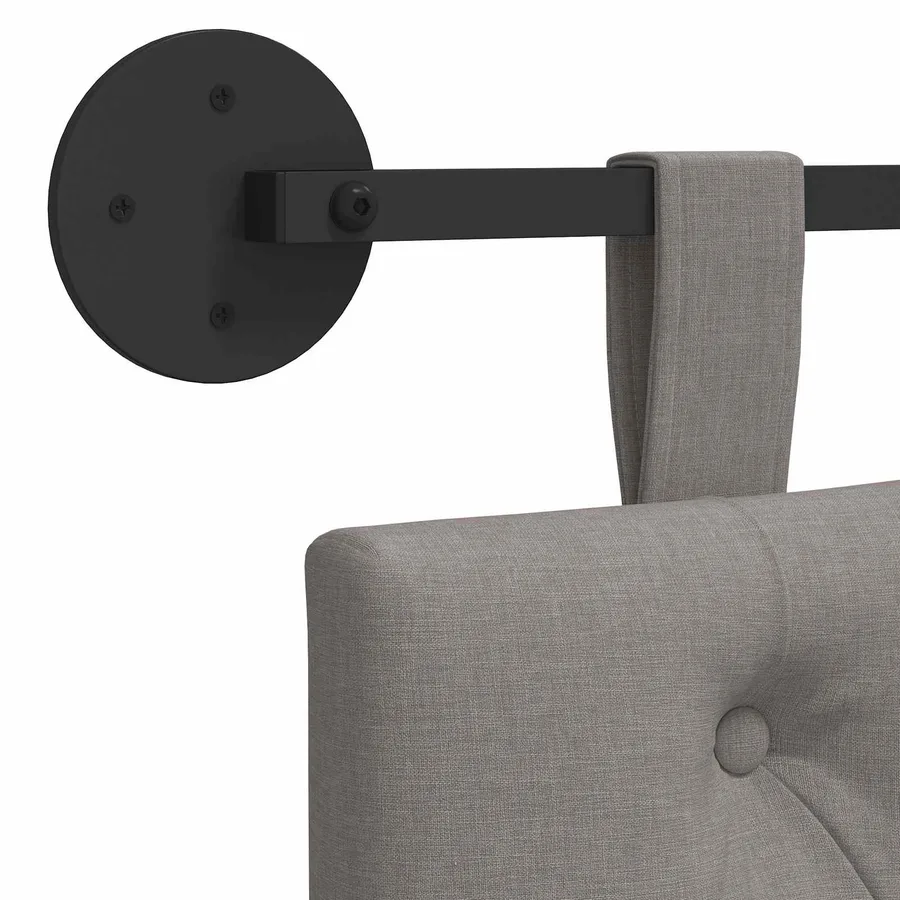 Tête de lit suspendue Taupe Tissu - 9