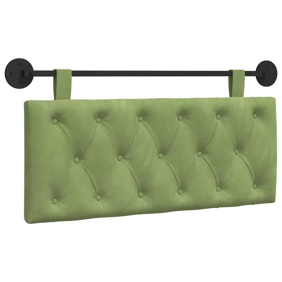 Tête de lit suspendue Avec lumière LED Vert clair Velours - 2