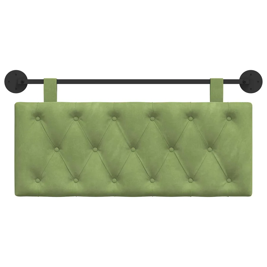Tête de lit suspendue Avec lumière LED Vert clair Velours - 5