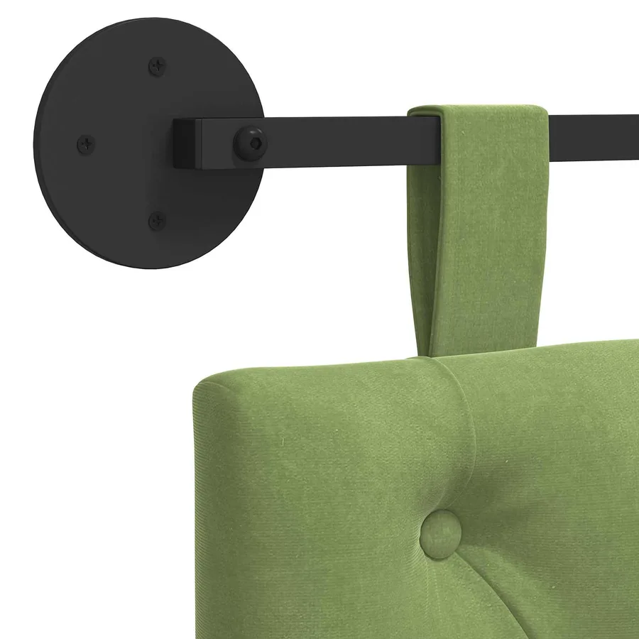 Tête de lit suspendue Avec lumière LED Vert clair Velours - 9
