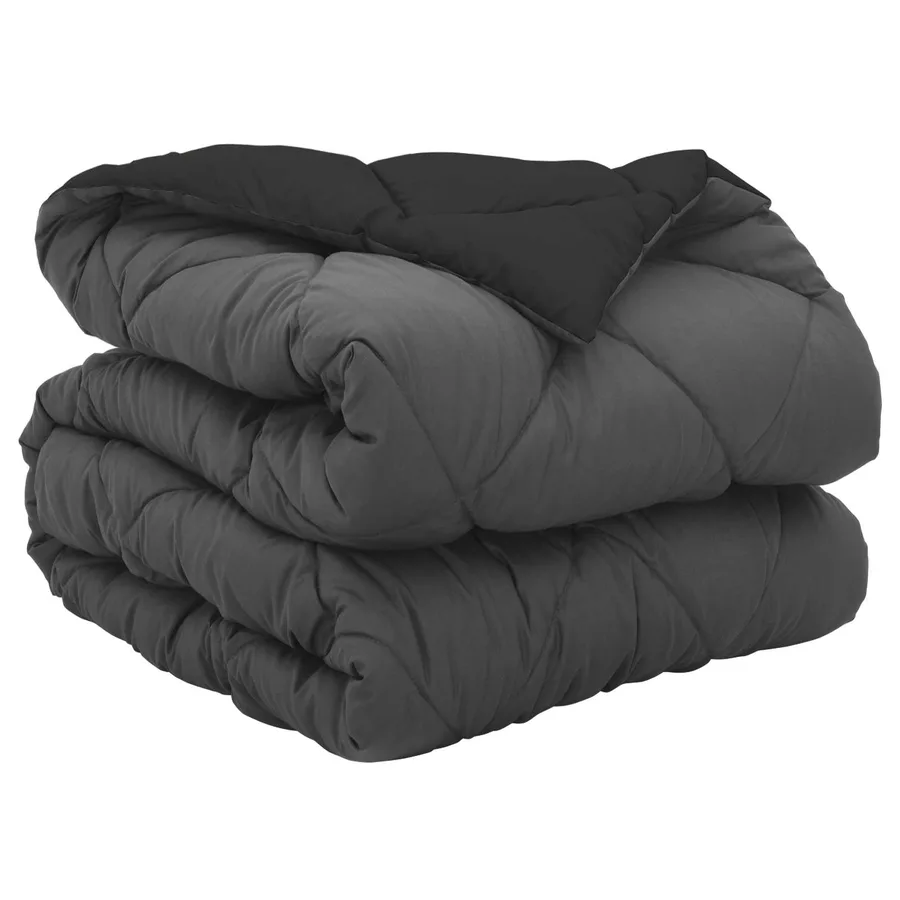 Duvet complet toute l'année Noir et anthracite 135 x 200 cm - 2