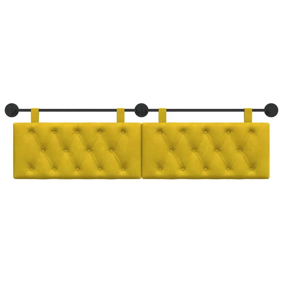 Tête de lit suspendue Avec lumière LED Jaune Velours - 5