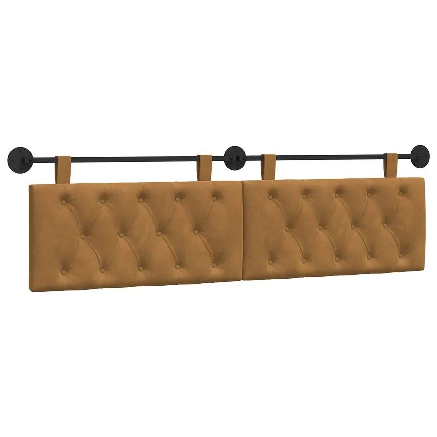 Tête de lit suspendue Avec lumière LED Marron Velours - 2
