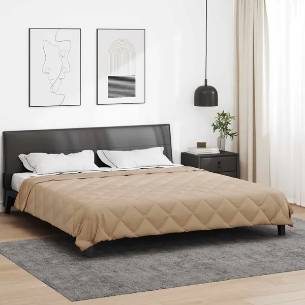Duvet complet toute l'année Taupe 200 x 220 cm Microfibre
